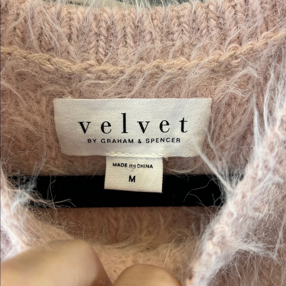 Velvet By Graham & Spencer Maylie Feather Yarn Sweater Pink - Picture 6 of 12